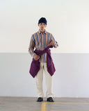 Camisa Nº5 Classic rayas tostado, rosa y azul
